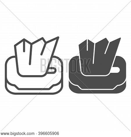 Napkin Box Line And Solid Icon, Makeup Routine Concept, Paper Napkins Sign On White Background, Tiss