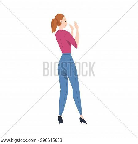 Young Woman With Contempt Look On Her Face Showing Rejection And Refusal Gesture With Her Hands Vect