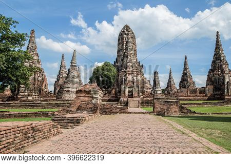 Old Buddha In Ayutthaya Historical Park In Thailand, Asia.