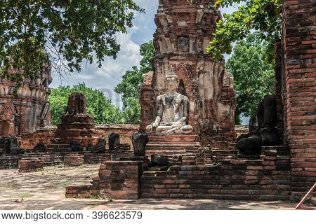 Buddha In Ayutthaya Historical Park In Thailand