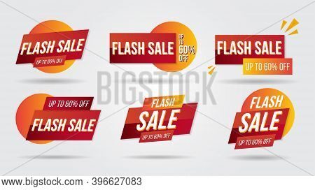 Flash Sale Discount Lebel Collection Banner And Icons Corners, Labels, Curls And Tabs.shopping Tags 