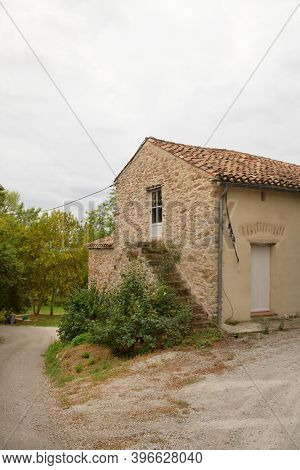 Detail of old small French house