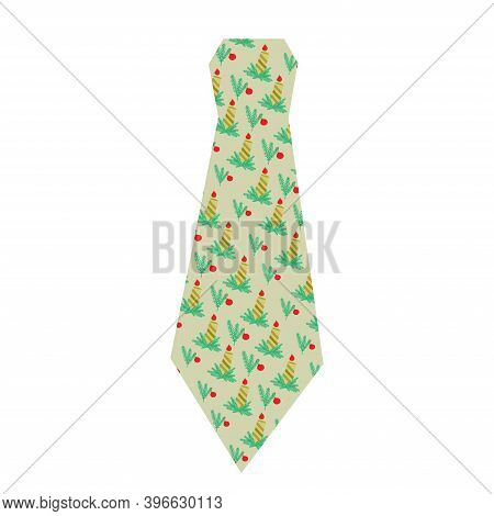 Milk Gold Tie With Christmas Candle Print.