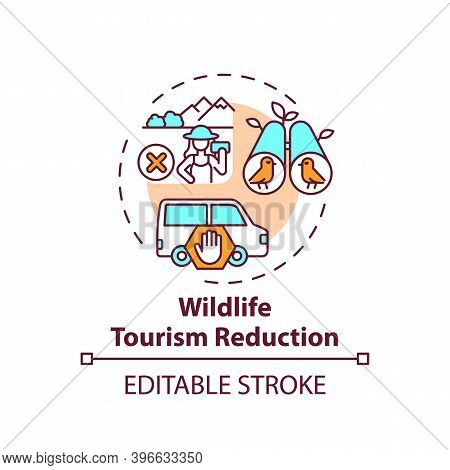 Wildlife Tourism Reduction Concept Icon. Preserve Biodiversity. Animal Abuse Prevention. Nature Cons