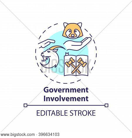 Government Involvement Concept Icon. Animal Welfare. Legal Act. Animal Abuse And Wildlife Conservati