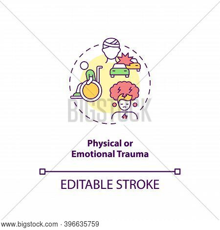 Physical And Emotional Trauma Concept Icon. Cfs Cause Idea Thin Line Illustration. Injury And Surger