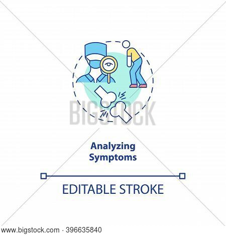 Analyzing Symptoms Concept Icon. Cfs Diagnostics Idea Thin Line Illustration. Mental And Physical He
