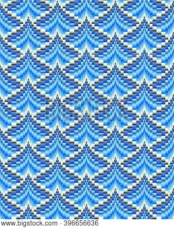 Bargello, Florentine, Italian Embroidery. Imitation. Seamless Background