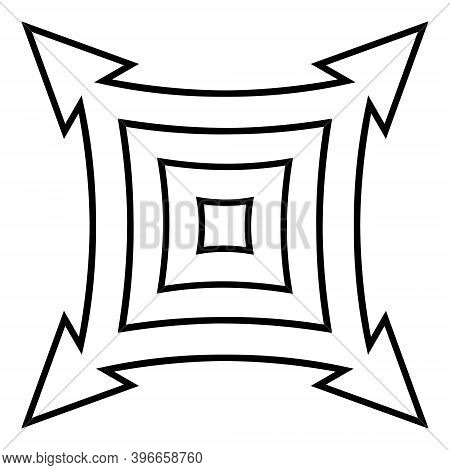 Icon To Expand Full Screen, Vector Expand Sign On Transparent Background, Filled Black Symbol