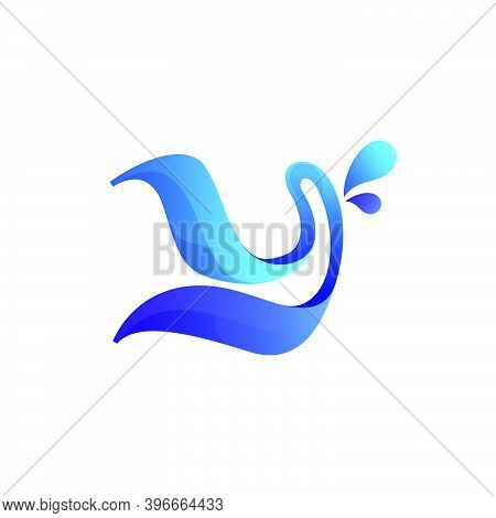 Clean Blue Y Letter Logo With Water Splash And Drops. Vector Icon Perfect For Ecology Labels, Pool E
