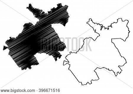 Machakos County (republic Of Kenya, Eastern Province) Map Vector Illustration, Scribble Sketch Macha