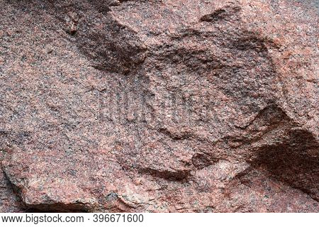 Isolated Pink Surface Made Of Natural Stone (granite)