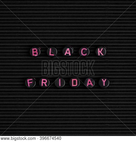Alphabet beads black Friday typography