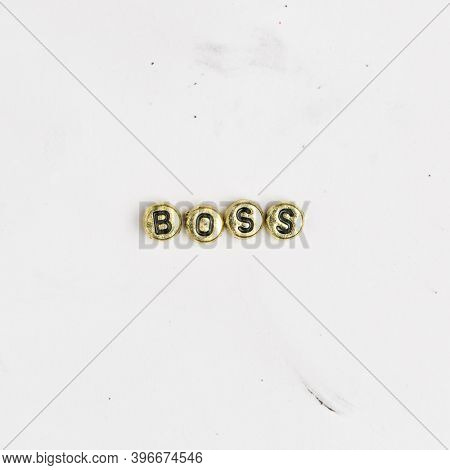Boss word typography beads alphabet