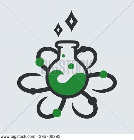 Scient Medical Test Tube Logo. Chemistry Element