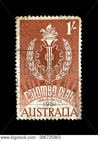 Australia - Circa 1951 :cancelled Postage Stamp Printed By Australia, That Promotes Colombo Plan Ina