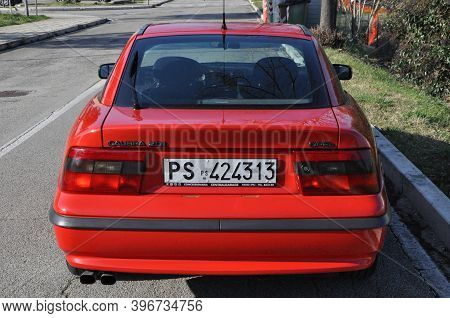 Pesaro - Italy - Feb. 13 2020: Old Youngtimer Opel Calibra