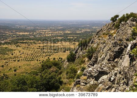 Trockene Landschaft des Alentejo, Portugal