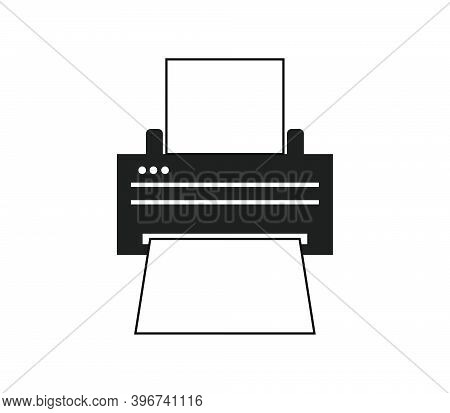 Printer Icon Illustrated In Vector On White Background