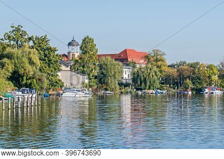 Potsdam, Germany -  September 30, 2020: Shore Of The Tiefer See (tiefer Lake) With The Clock Tower O
