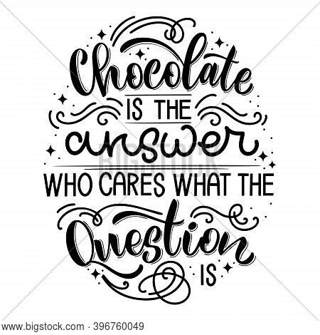 Chocolate Hand Lettering Quote. Warm Christmas Winter Word Composirion. Vector Design Elements For T