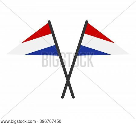 Holland Flag Illustrated  On A White Background