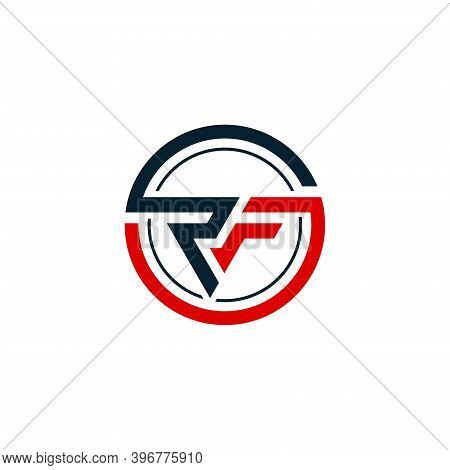 Rf Initial Letters Loop Linked Circle Monogram Logo
