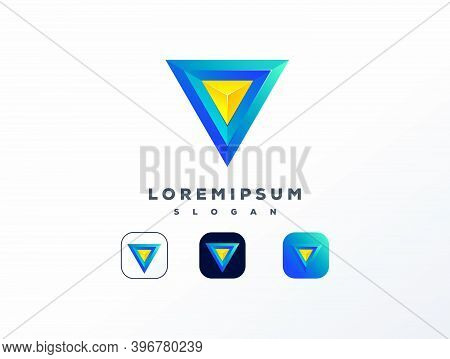 3d Triangle Logo Design Template For Technology