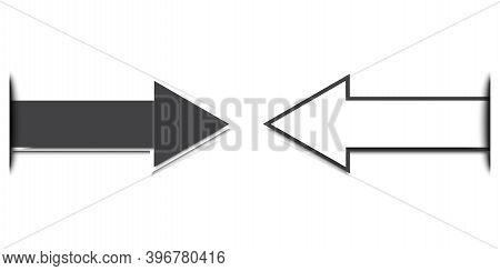 Two Arrows Icon. Pointers Opposite Each Other. Arrows Pointing In Opposite Directions. Stock Image.