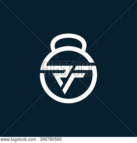 Initial Letter Rf, Physical Fitness Vector Logo Design Idea