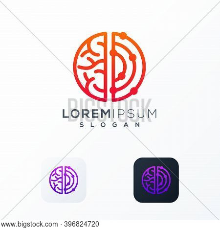 Brain Connect Logo Design Vector Template Easy To Use