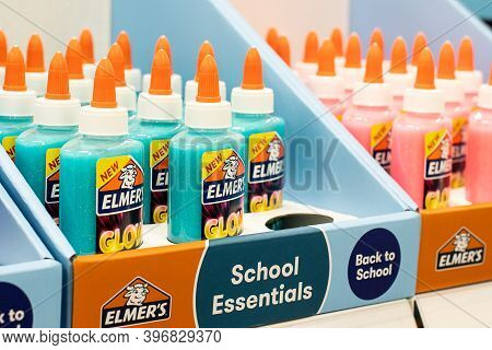 Sydney, Australia 2019-12-26 Elmers Glow In The Dark Glue Suitable For Slime Making On The Shelf At 