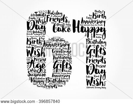 Happy 61st Birthday Word Cloud, Holiday Concept Background