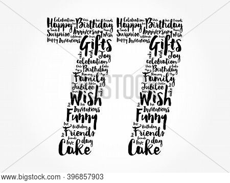 Happy 77th Birthday Word Cloud, Holiday Concept Background