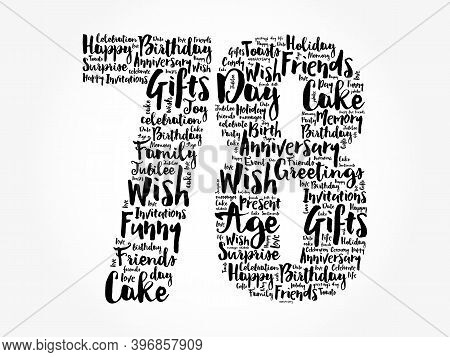 Happy 78th Birthday Word Cloud, Holiday Concept Background
