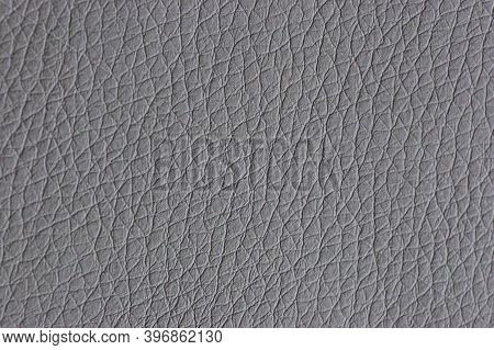 Leather Gray Background. Background With Artificial Gray Leather. Gray Texture