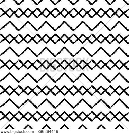 Vector Black Chevrons Karo White Seamless Pattern