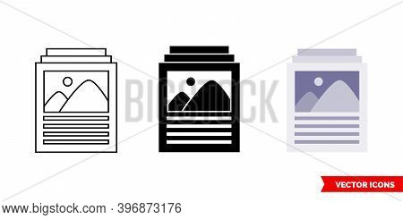 Newpaper Icon Of 3 Types Color, Black And White, Outline. Isolated Vector Sign Symbol.