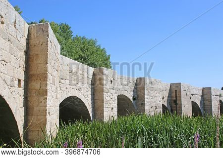 Historic Bridge In Quintana Del Puente, Spain