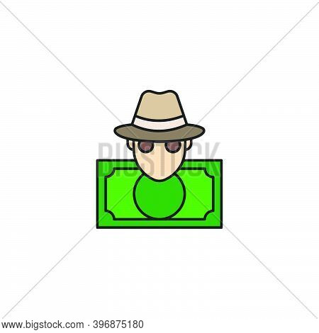 Fraud Color, Line, Outline Vector Sign, Linear Style Pictogram Isolated On White. Symbol, Logo Illus