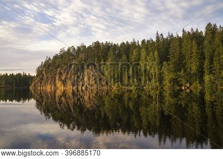 Evening View At Lake Falkesjon Near Te Swedish Village Annaboda