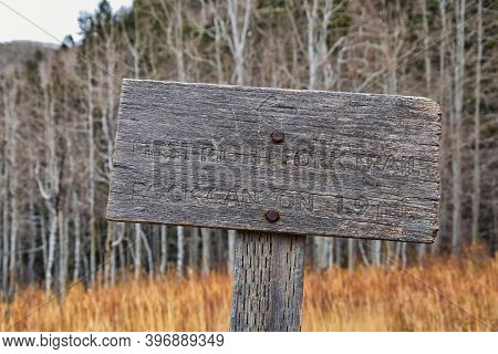 Trail Sign On The Y Trail, Provo Peak Hiking Trail By Y Mountain, Up Slide Canyon And Slate Canyon, 