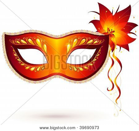 Rød venezianske carnival vektormaske