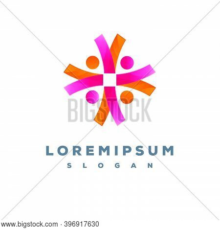 Colorful Teamwork Logo Design Vector Template Easy To Use