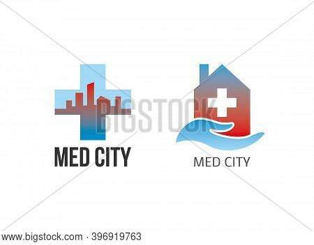 Set Logo Medicine City Template Design Vector