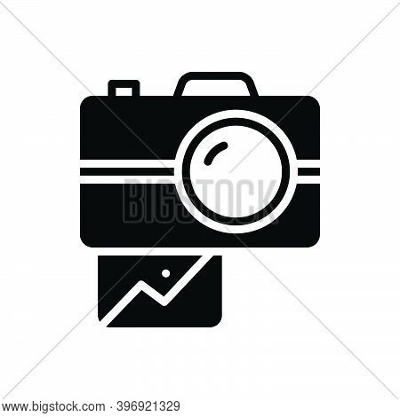 Black Solid Icon For Snap Shot Capture Take Camera Digital Photography Snapshot Flash Flashlight Int