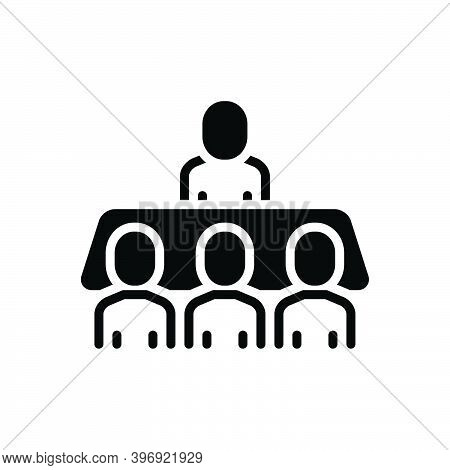 Black Solid Icon For Conference Convention Colloquium Gathering Congress Discussion Consultation Mee