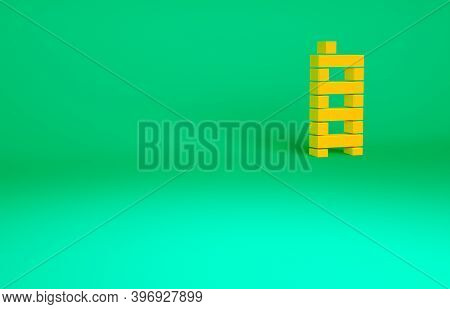 Orange Mahjong Pieces Icon Isolated On Green Background. Chinese Mahjong Red Dragon Game Emoji. Mini