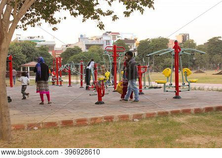 Utter Pardesh , India - Open Gym , A Picture Of Open Gym In Noida 22 November 2020