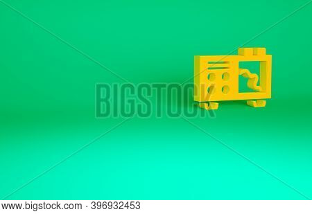 Orange Spectrometer Icon Isolated On Green Background. Minimalism Concept. 3d Illustration 3d Render